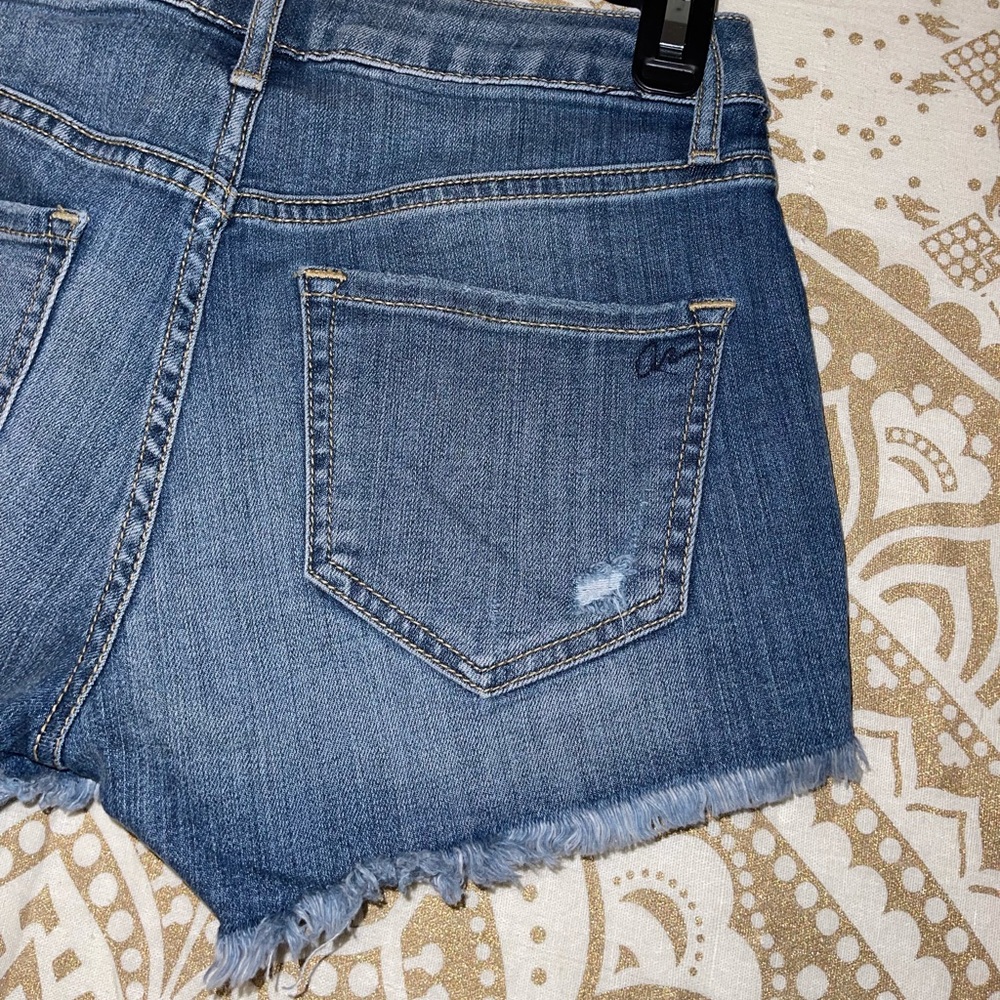 “AMERICAN RAG” LADIES BUTTON & ZIP-UP DENIM BLUE SHORTS WITH POCKETS, SIZE 0 - Picture 6 of 8